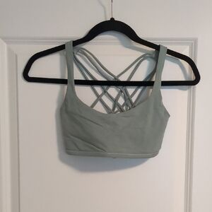 Sage Green Strappy Back Sports Bra